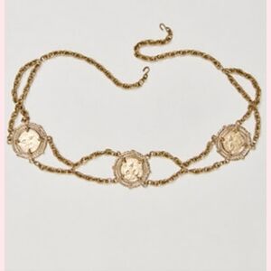 NWT FREE PEOPLE Gold/Bronze Coin Belt